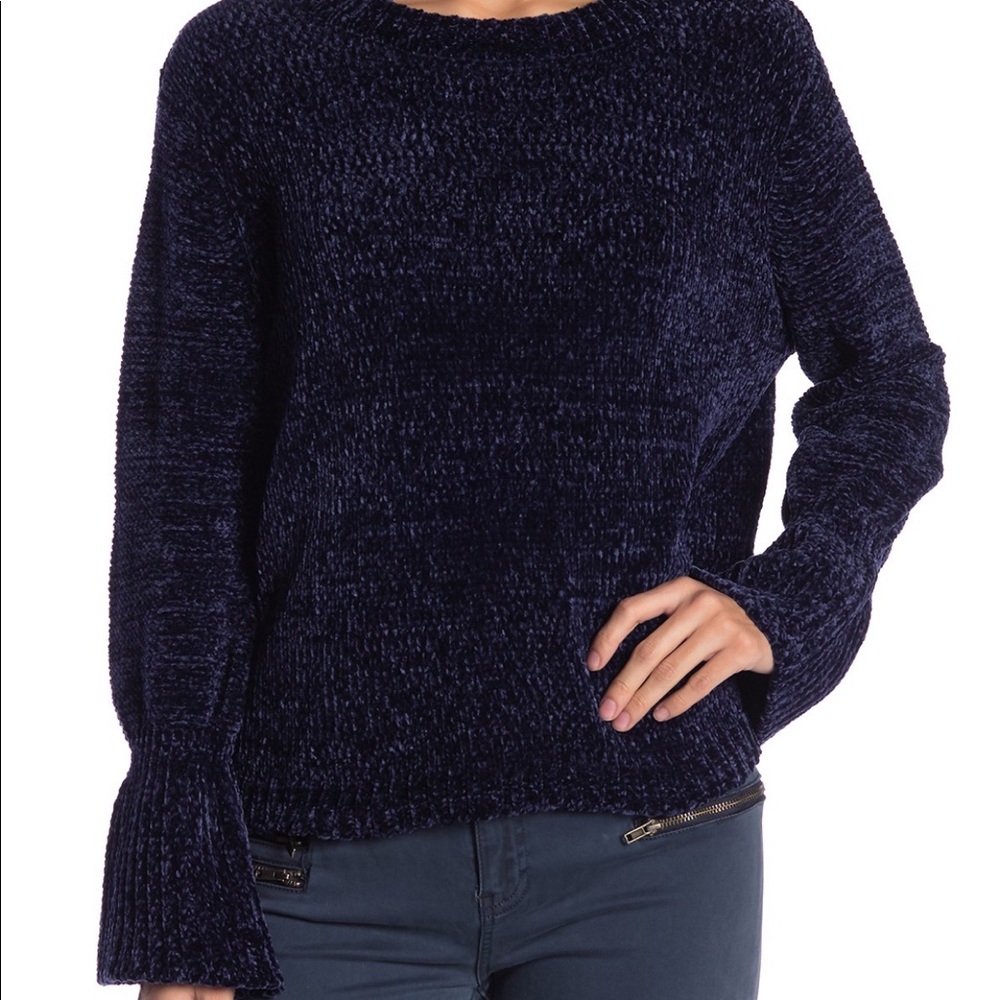 Navy blue chenille sweater